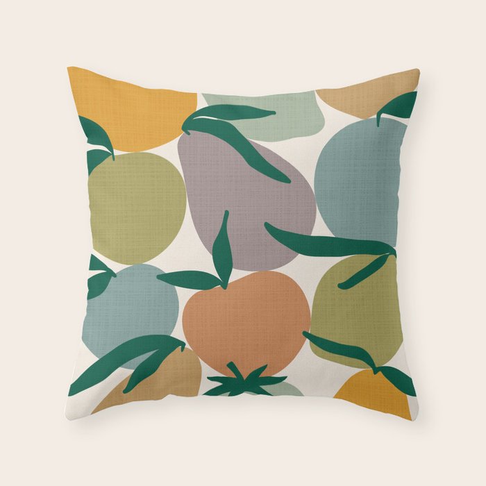 2025 EARTHY FRUIT MARKET CALENDAR Throw Pillow Gallery Image 1