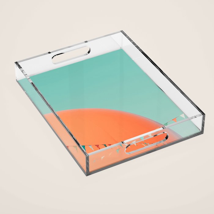 The Big Orange - Retro Diner Photography, Midcentury Modern Acrylic Tray Gallery Image 1