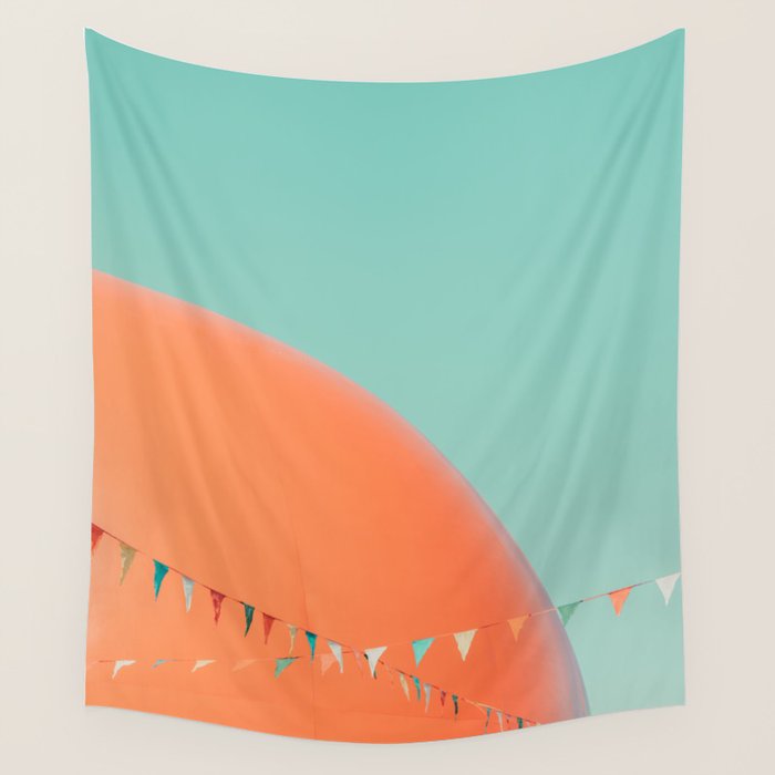 The Big Orange - Retro Diner Photography, Midcentury Modern Wall Tapestry Gallery Image 4