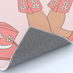 Cute Desert Cowgirl Pink Cowboy Boots Daisy Rug Gallery Image 4