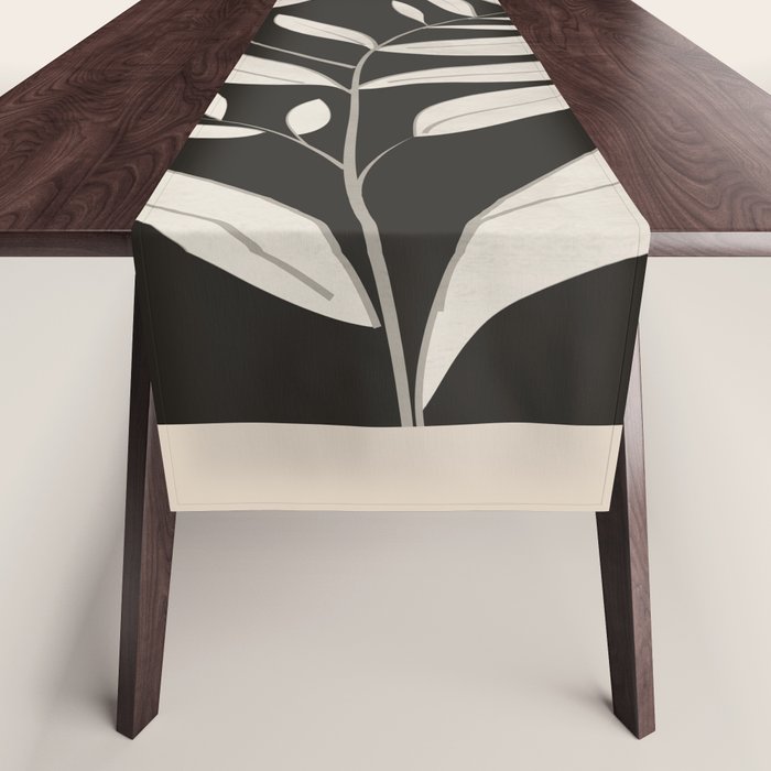Minimalist plants and leaves Art 3 Table Runner Gallery Image 1