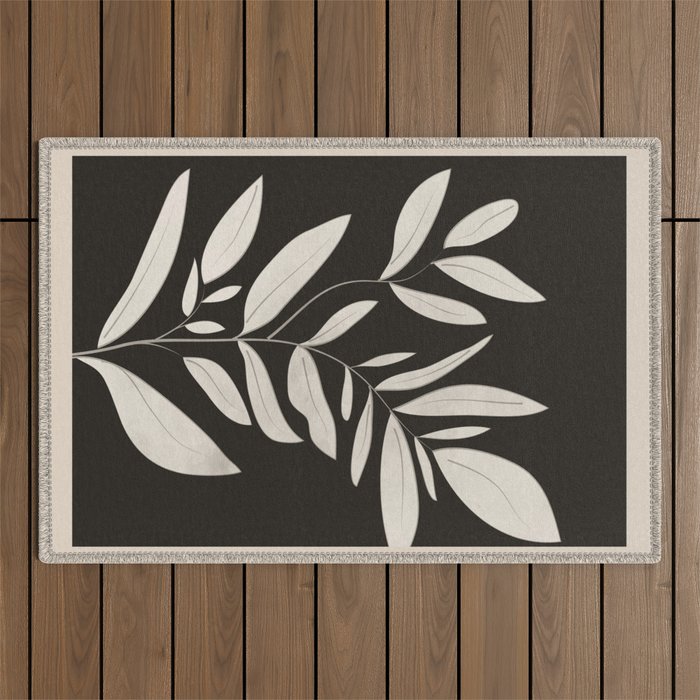 Minimalist plants and leaves Art 3 Outdoor Rug Gallery Image 1