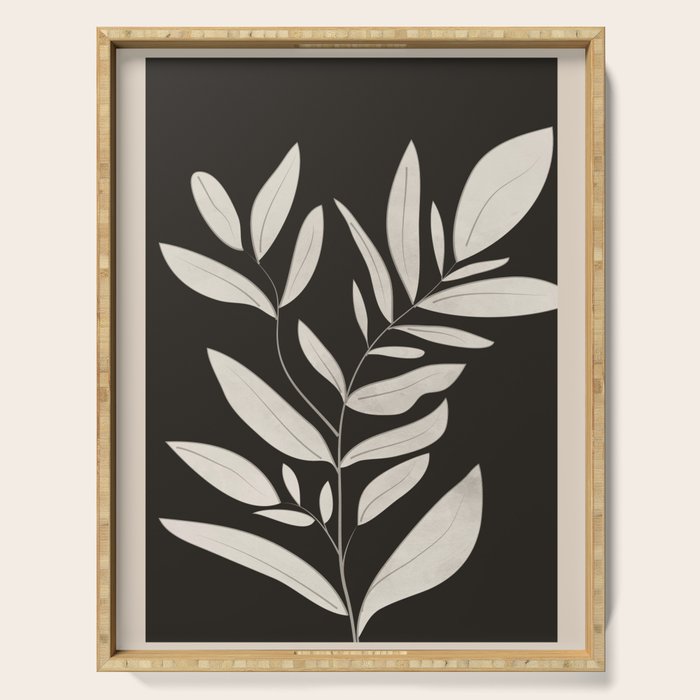 Minimalist plants and leaves Art 3 Serving Tray Gallery Image 1
