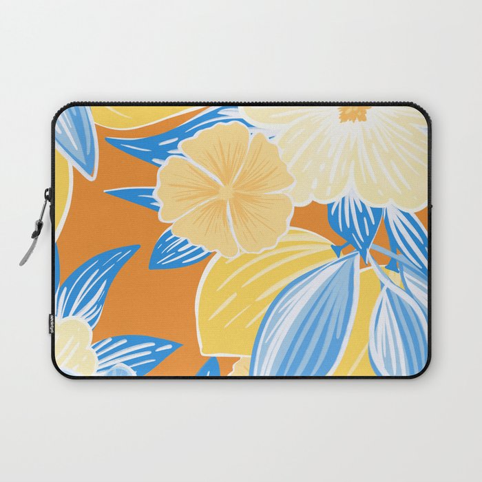 Bright Lemon Floral - Botanical Painting Laptop Sleeve Gallery Image 1