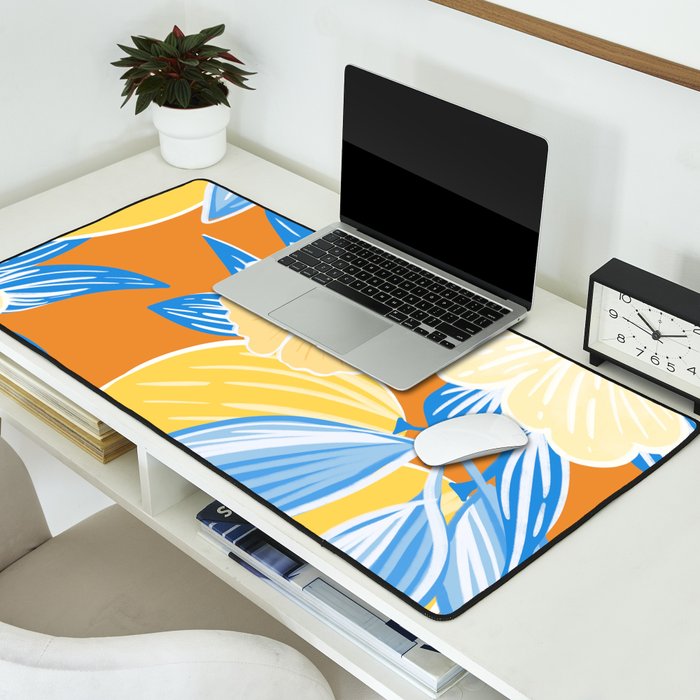 Bright Lemon Floral - Botanical Painting Desk Mat Gallery Image 2