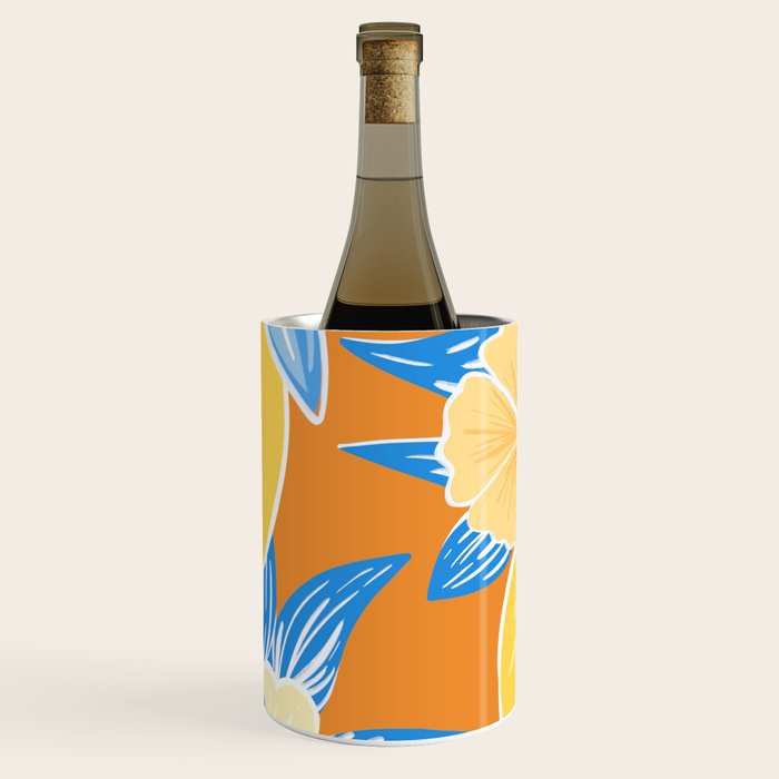 Bright Lemon Floral - Botanical Painting Wine Chiller Gallery Image 2