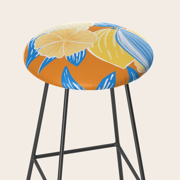Bright Lemon Floral - Botanical Painting Stool Gallery Image 2