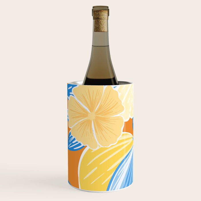 Bright Lemon Floral - Botanical Painting Wine Chiller Gallery Image 1
