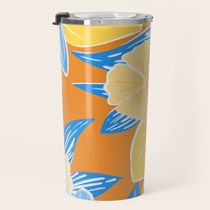 Bright Lemon Floral - Botanical Painting Travel Mug Gallery Image 3