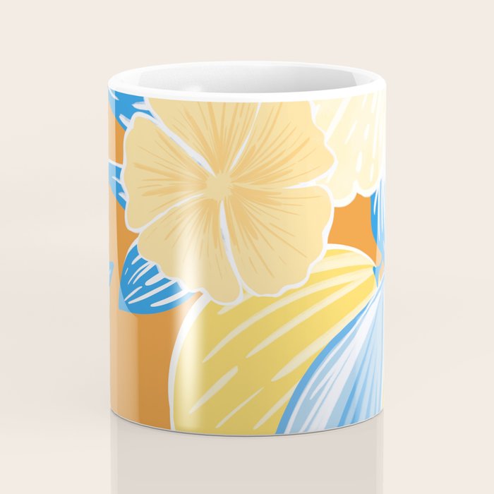 Bright Lemon Floral - Botanical Painting Coffee Mug Gallery Image 4