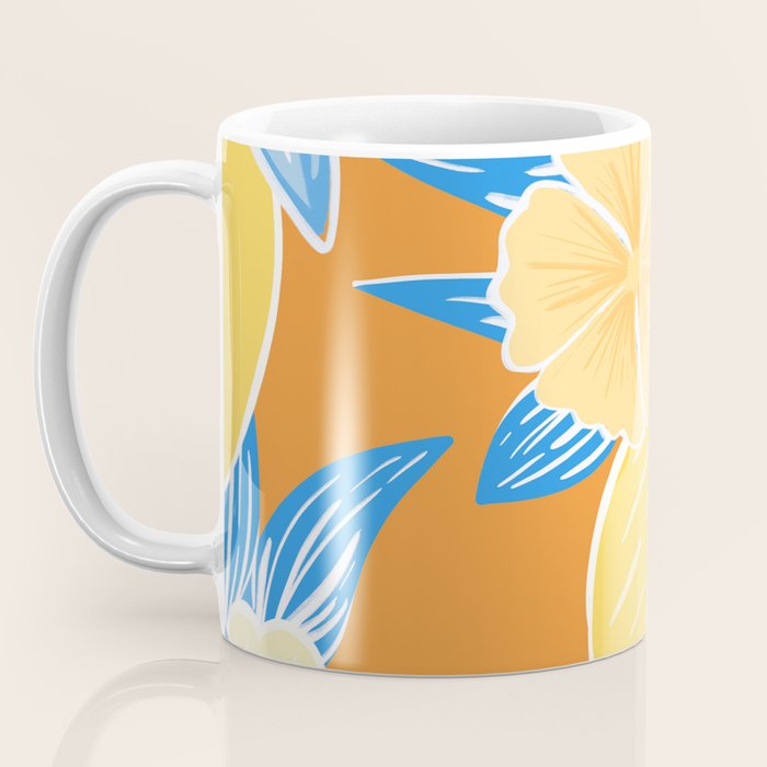 Bright Lemon Floral - Botanical Painting Coffee Mug Gallery Image 3