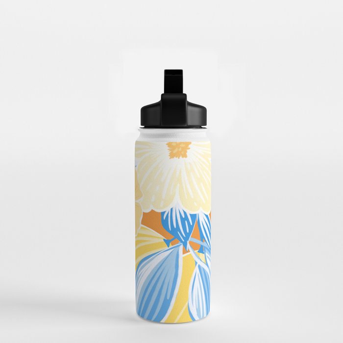 Bright Lemon Floral - Botanical Painting Water Bottle Gallery Image 2