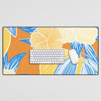 Bright Lemon Floral - Botanical Painting Desk Mat Gallery Image 1