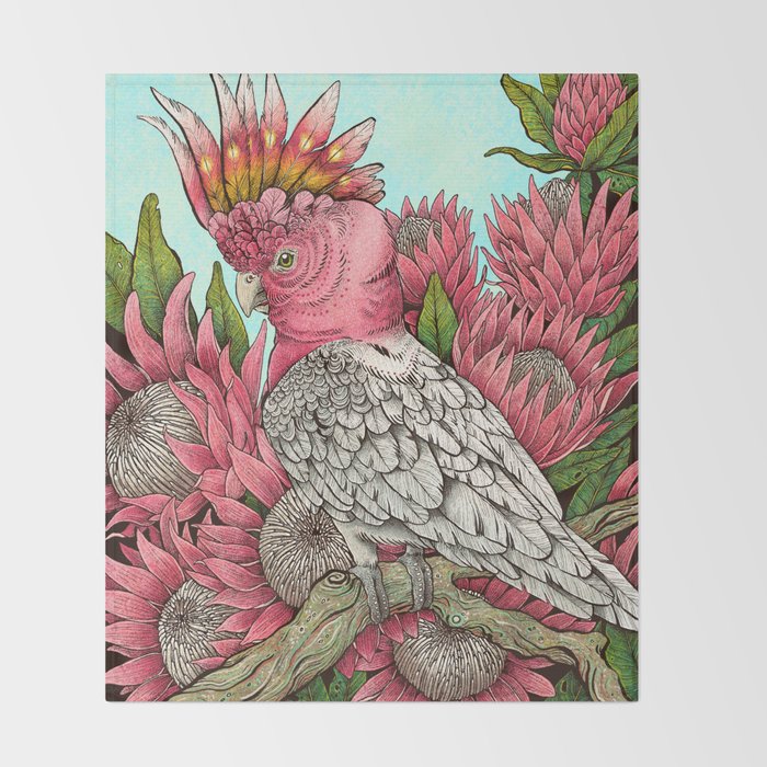 Major Mitchells Cockatoo Throw Blanket Gallery Image 2