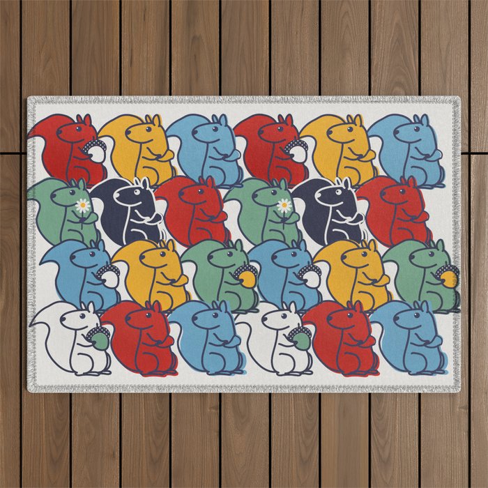 Colorful Squirrels Outdoor Rug Gallery Image 1