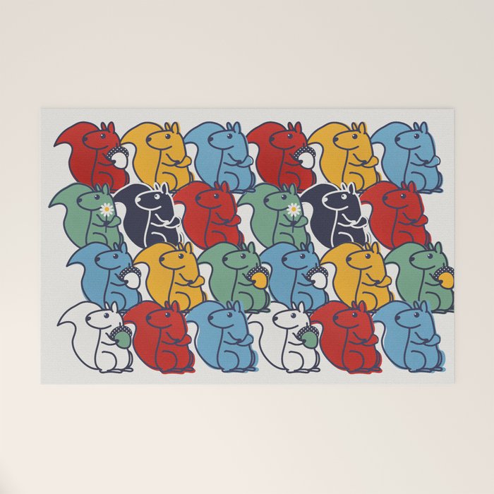 Colorful Squirrels Welcome Mat Gallery Image 1