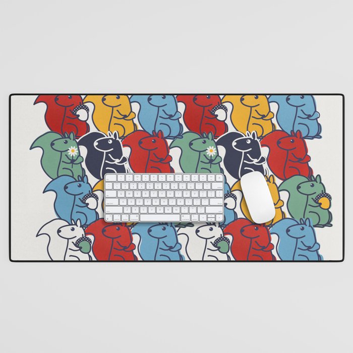 Colorful Squirrels Desk Mat Gallery Image 1