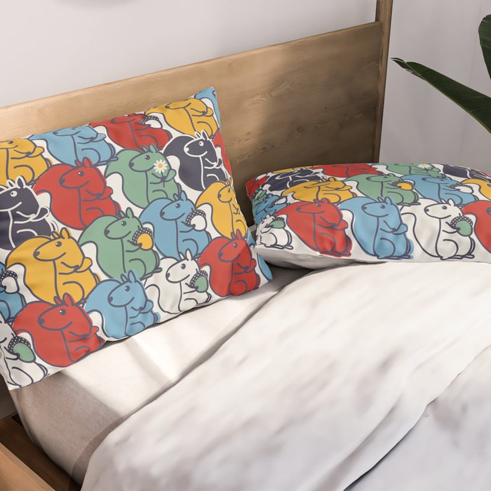 Colorful Squirrels Pillow Sham Gallery Image 2