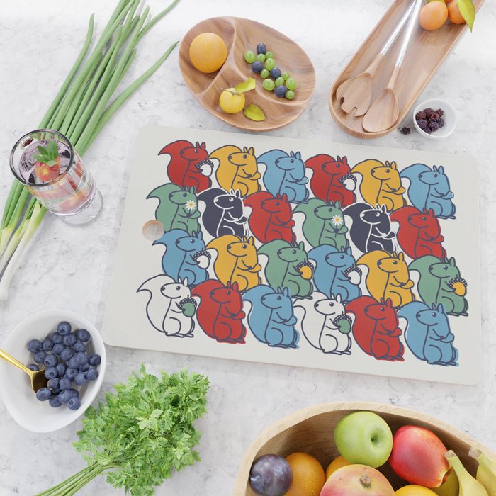 Colorful Squirrels Cutting Board Gallery Image 2