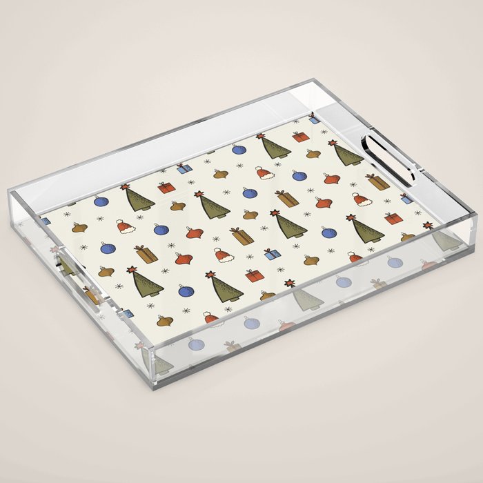Christmas Pattern #2 Acrylic Tray Gallery Image 1