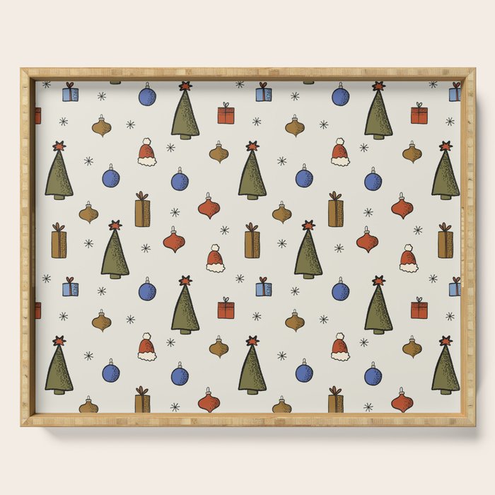 Christmas Pattern #2 Serving Tray Gallery Image 1