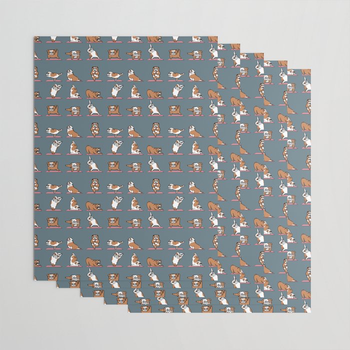 English Bulldog Yoga Wrapping Paper Gallery Image 3