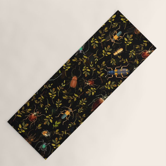 Vintage Mystic Night Beetle And Bugs Dance  Yoga Mat Gallery Image 1