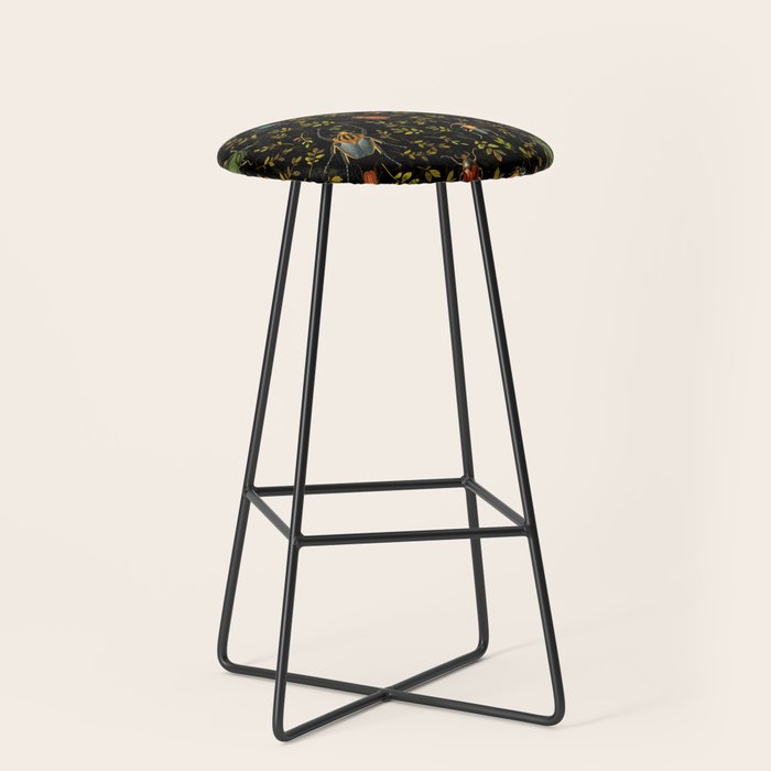Vintage Mystic Night Beetle And Bugs Dance  Stool Gallery Image 1
