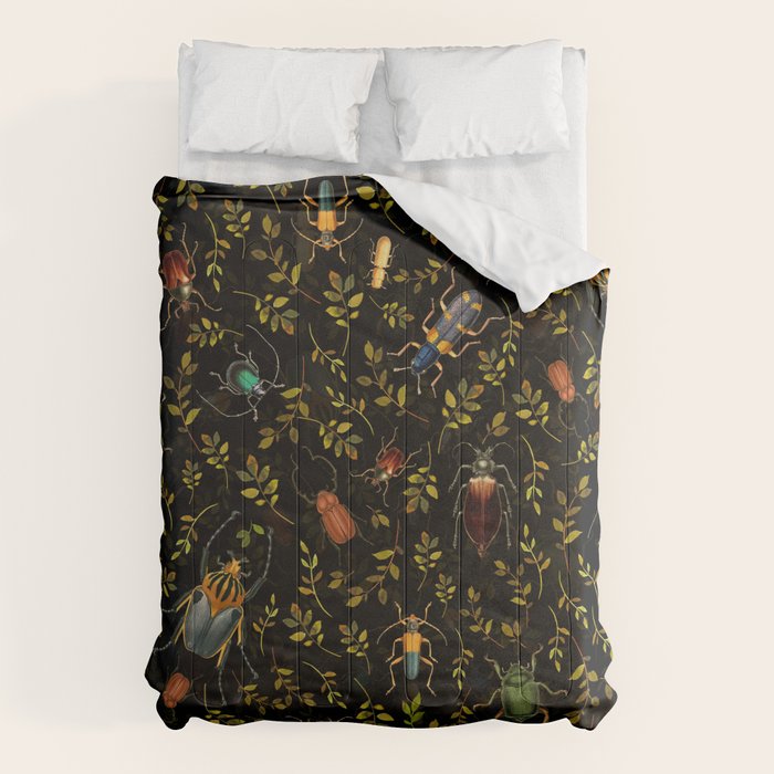 Vintage Mystic Night Beetle And Bugs Dance  Comforter Gallery Image 6
