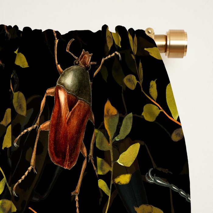 Vintage Mystic Night Beetle And Bugs Dance  Window Curtain Gallery Image 2