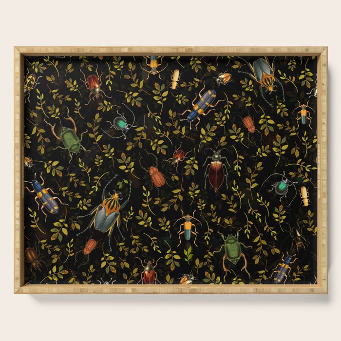 Vintage Mystic Night Beetle And Bugs Dance  Serving Tray Gallery Image 1