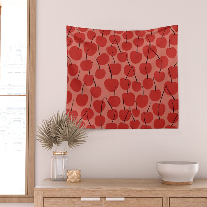 JAR OF CHERRIES Wall Tapestry Gallery Image 2