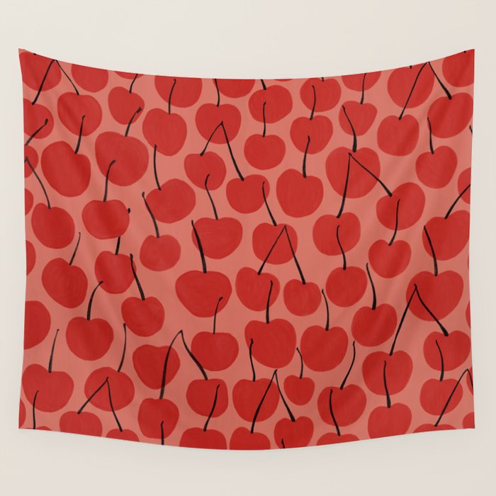 JAR OF CHERRIES Wall Tapestry Gallery Image 1