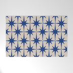  Mid-Century Modern Starburst Pattern 2 in Blue and Stone Welcome Mat Gallery Image 1