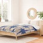  Mid-Century Modern Starburst Pattern 2 in Blue and Stone Duvet Cover Gallery Image 2
