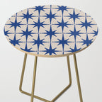  Mid-Century Modern Starburst Pattern 2 in Blue and Stone Side Table Gallery Image 2