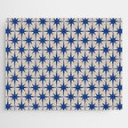  Mid-Century Modern Starburst Pattern 2 in Blue and Stone Jigsaw Puzzle Gallery Image 1