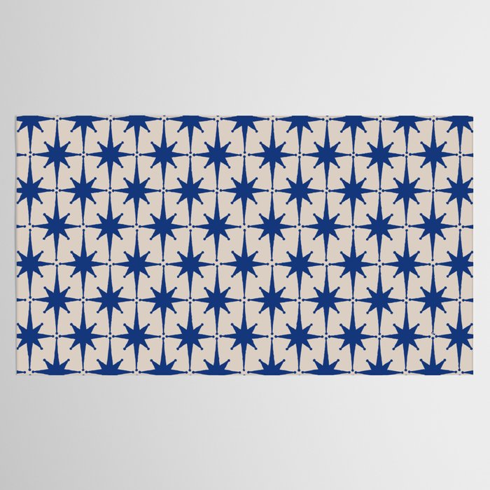  Mid-Century Modern Starburst Pattern 2 in Blue and Stone Tablecloth Gallery Image 2