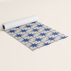  Mid-Century Modern Starburst Pattern 2 in Blue and Stone Yoga Mat Gallery Image 2