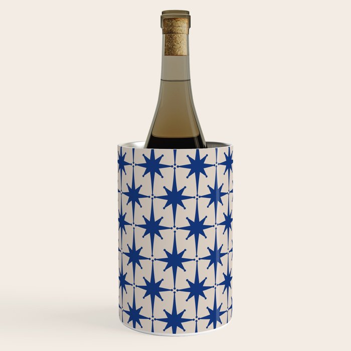  Mid-Century Modern Starburst Pattern 2 in Blue and Stone Wine Chiller Gallery Image 3