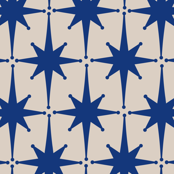  Mid-Century Modern Starburst Pattern 2 in Blue and Stone Coffee Mug Gallery Image 2