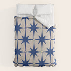  Mid-Century Modern Starburst Pattern 2 in Blue and Stone Duvet Cover Gallery Image 6