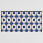  Mid-Century Modern Starburst Pattern 2 in Blue and Stone Desk Mat Gallery Image 3