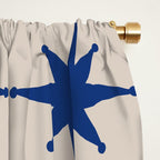  Mid-Century Modern Starburst Pattern 2 in Blue and Stone Window Curtain Gallery Image 2