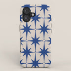  Mid-Century Modern Starburst Pattern 2 in Blue and Stone iPhone Case Gallery Image 1