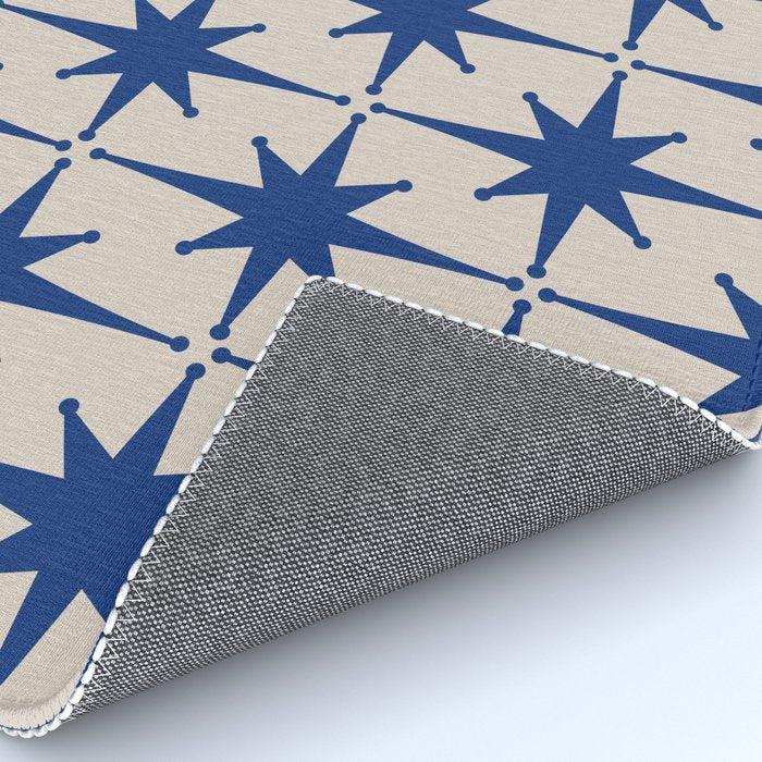  Mid-Century Modern Starburst Pattern 2 in Blue and Stone Rug Gallery Image 4
