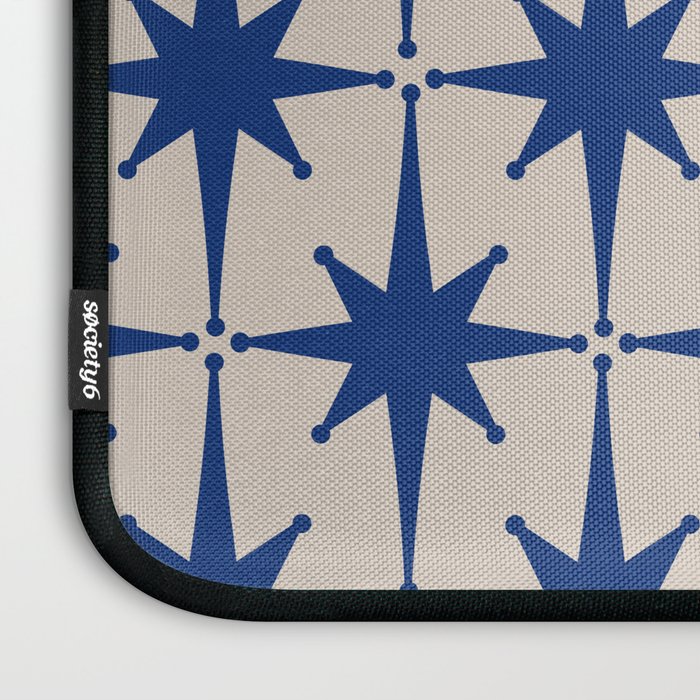  Mid-Century Modern Starburst Pattern 2 in Blue and Stone Laptop Sleeve Gallery Image 3