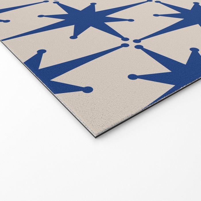  Mid-Century Modern Starburst Pattern 2 in Blue and Stone Welcome Mat Gallery Image 2