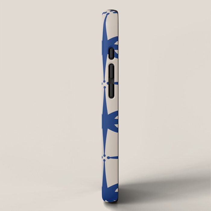  Mid-Century Modern Starburst Pattern 2 in Blue and Stone iPhone Case Gallery Image 2
