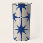  Mid-Century Modern Starburst Pattern 2 in Blue and Stone Travel Mug Gallery Image 1